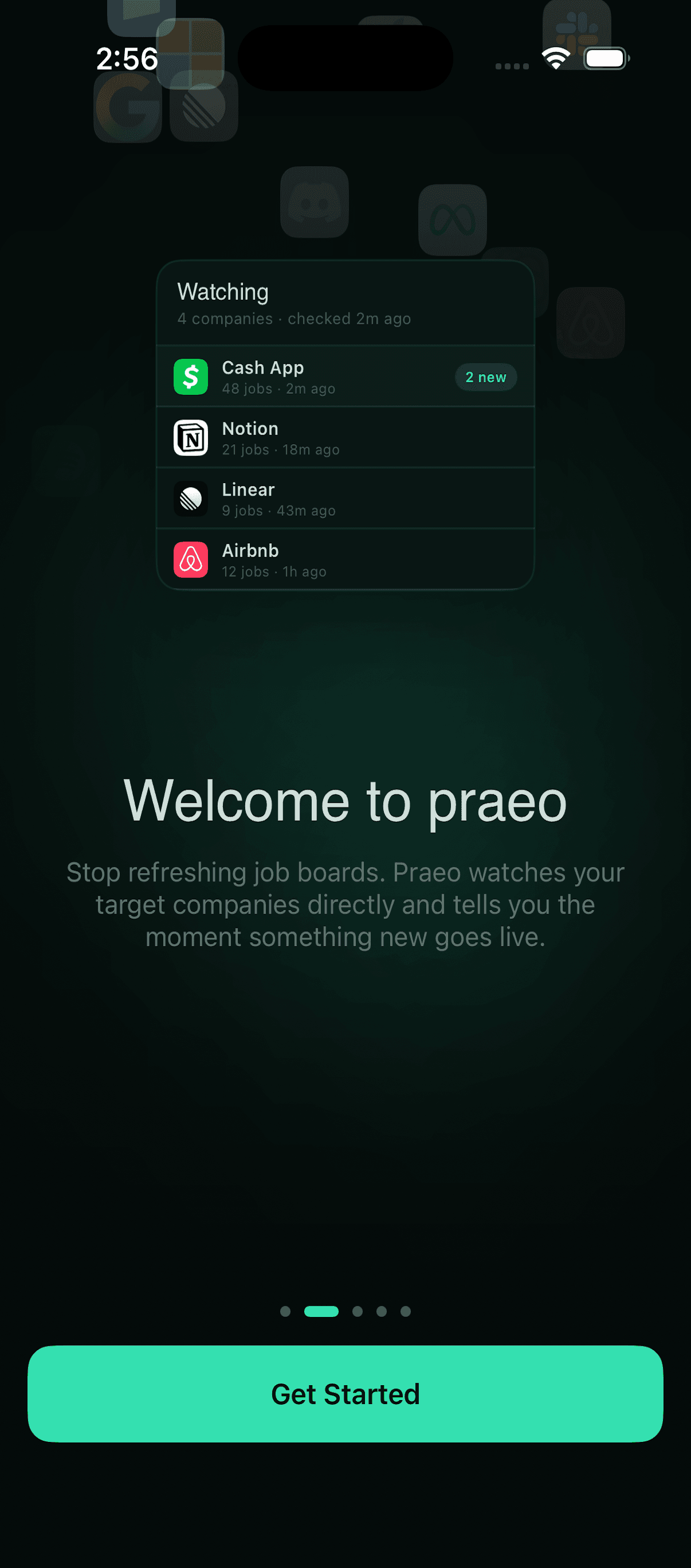 Praeo app screen